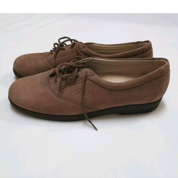 SAS Shoes - SAS Tripad Comfort Tan Tie Suede Walking Shoes Size 7.5 S Slim